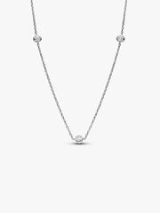 FINAL SALE - Pandora Era Bezel Sterling Silver Lab-grown Diamond Station Necklace 0.30 ct TW, Sterling silver