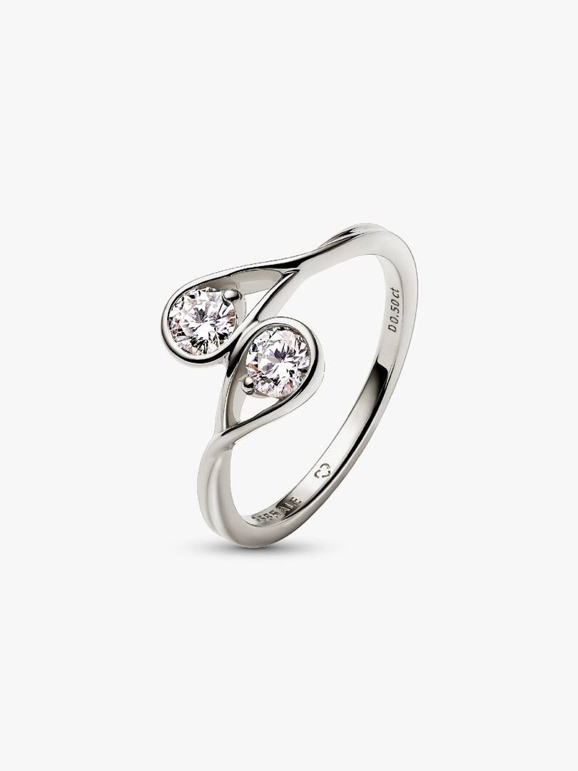 FINAL SALE - Pandora Infinite 14k White Gold Double Lab-grown Diamond Ring 0.50 ct TW, 14k white gold