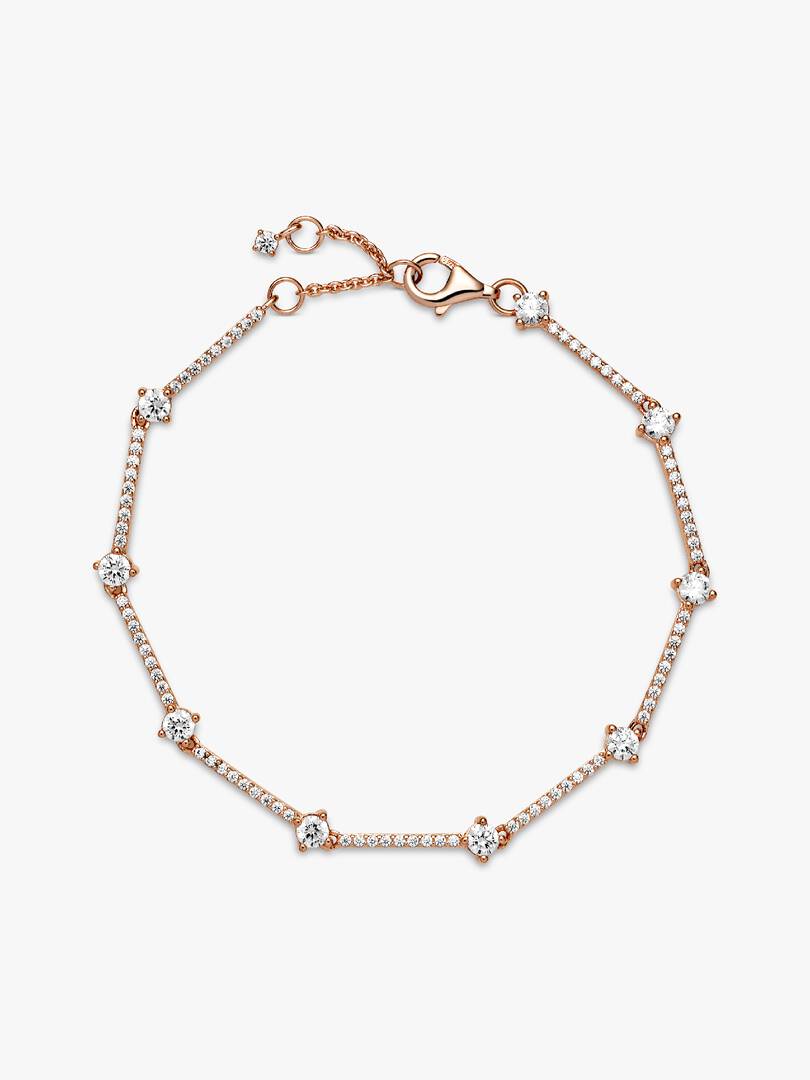 FINAL SALE - Sparkling Pavé Bars Bracelet 14k rose gold plating