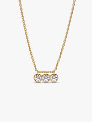 FINAL SALE - Pandora Era Bezel 14k Gold Triple Lab-grown Diamond Pendant Necklace 0.45 ct TW, 14k gold