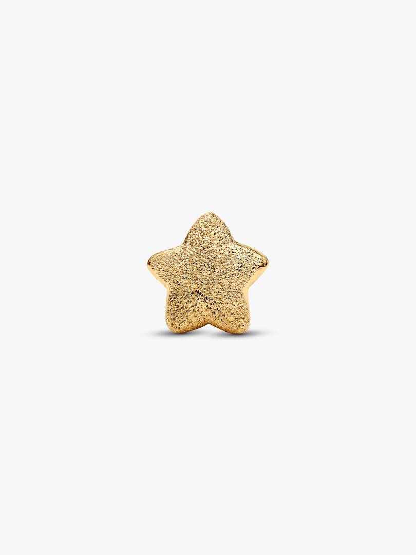 Textured Star Mini Charm 14k gold plating