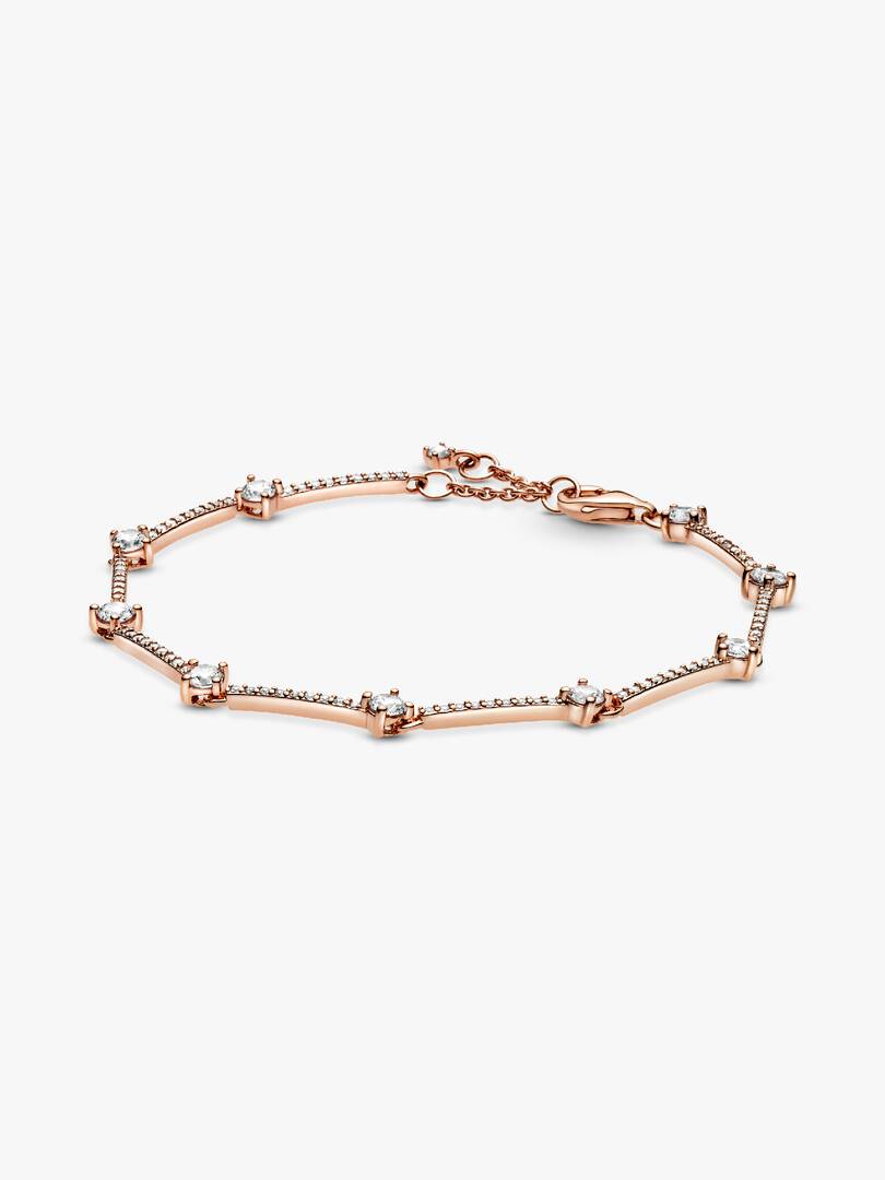 FINAL SALE - Sparkling Pavé Bars Bracelet 14k rose gold plating