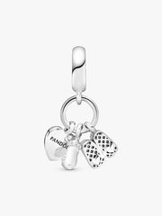 Baby Bottle and Shoes Dangle Charm Sterling silver