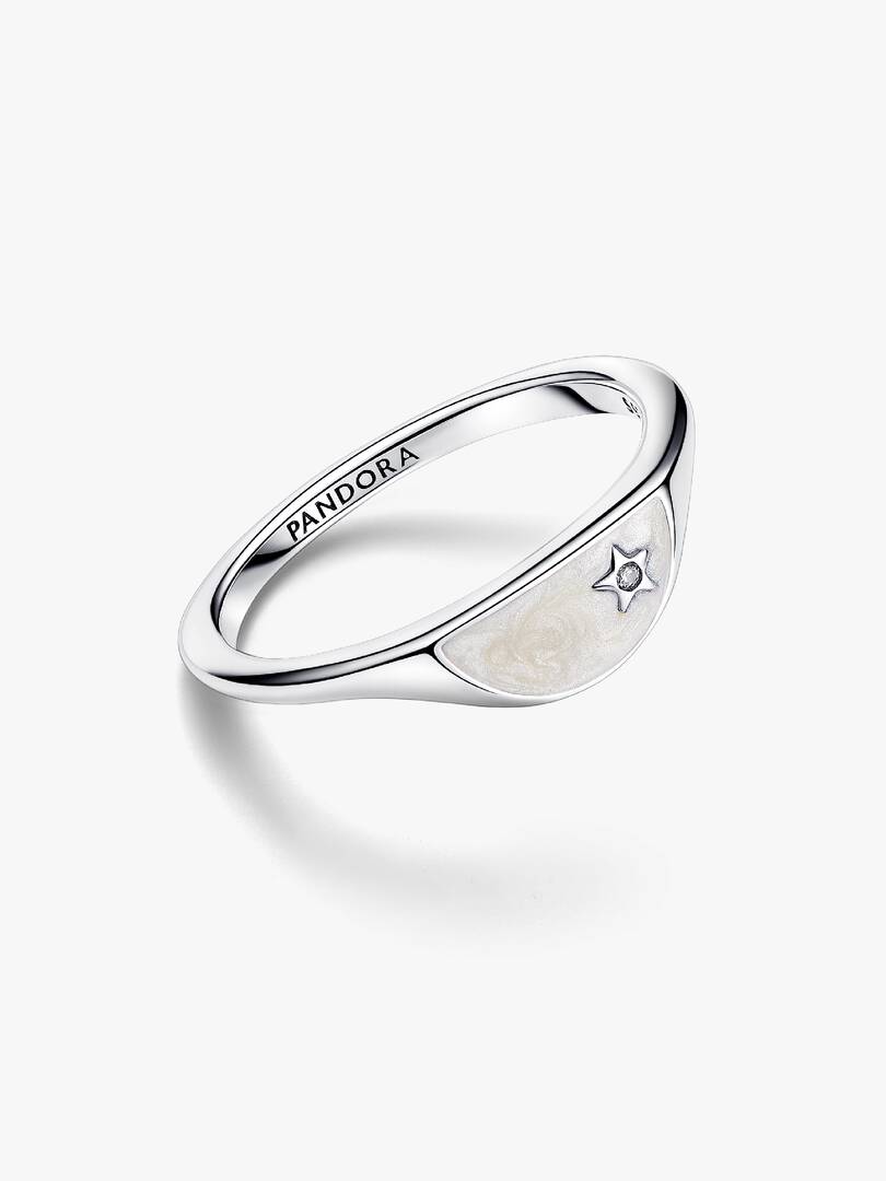 Pandora ME Halved Enamel Signet Ring Sterling silver