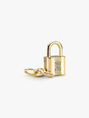 Padlock & Key Dangle Charm 14k gold plating