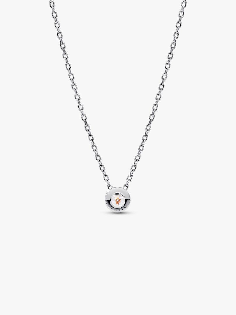 Pandora Era Bezel Sterling Silver Lab-grown Diamond Pendant Necklace 0.25 ct TW, Sterling silver