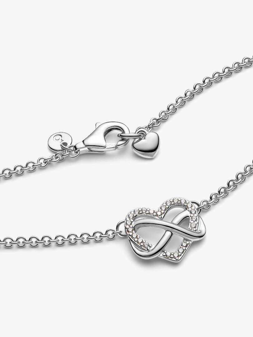 Sparkling Infinity Heart Collier Necklace Sterling silver