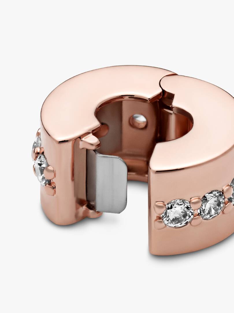 Sparkling Row Spacer Charm 14k rose gold plating