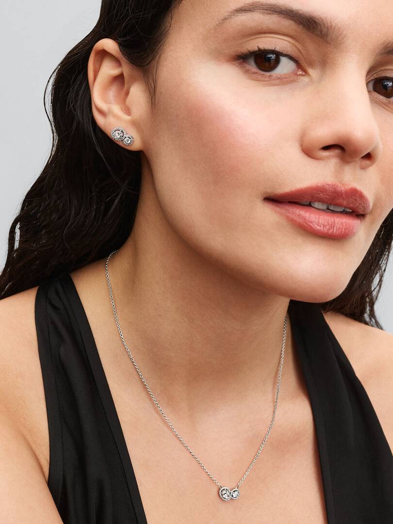 FINAL SALE - Embracing Halo Necklace Sterling silver