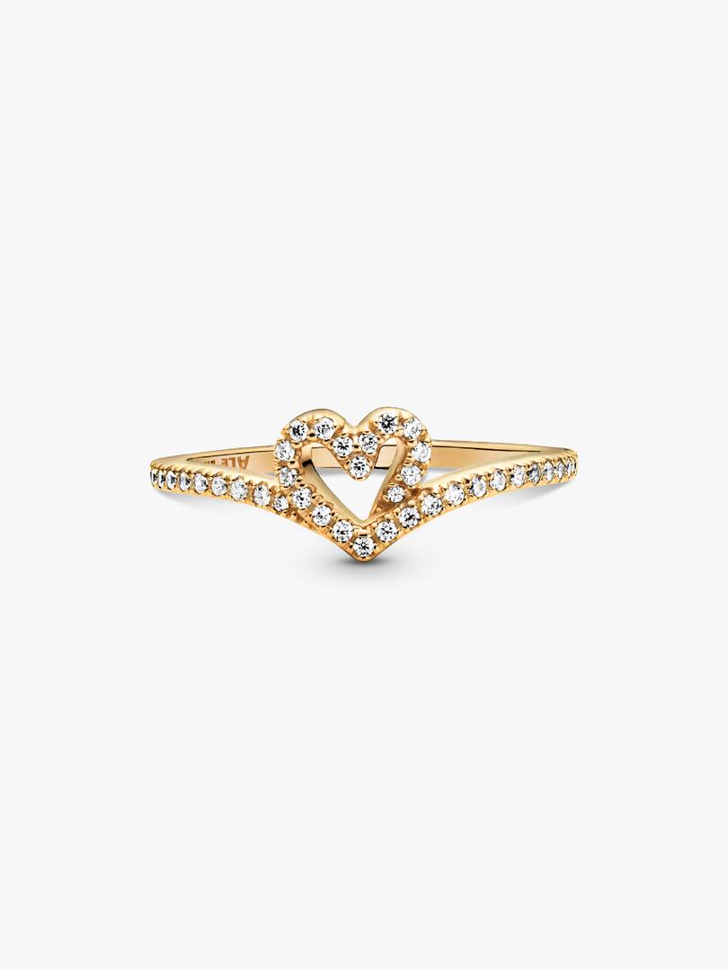 Pandora Timeless Wish Sparkling Heart Ring 14k gold plating