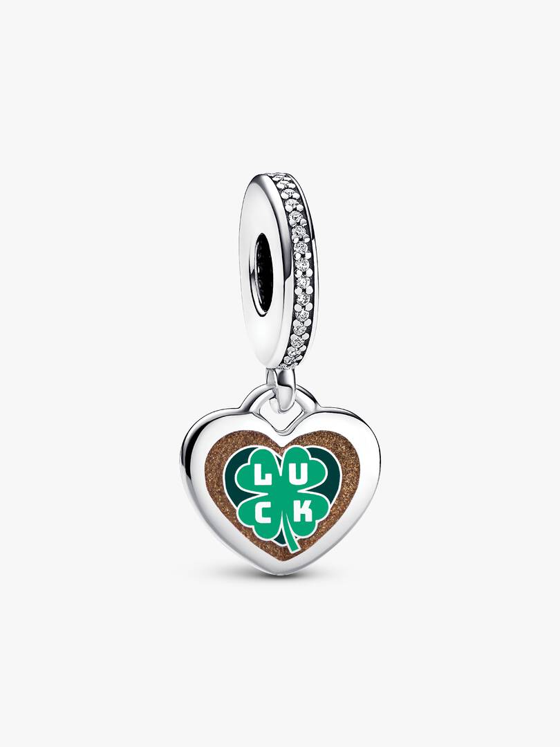 Clover Good Luck Dangle Charm Sterling silver