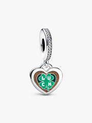 Clover Good Luck Dangle Charm Sterling silver