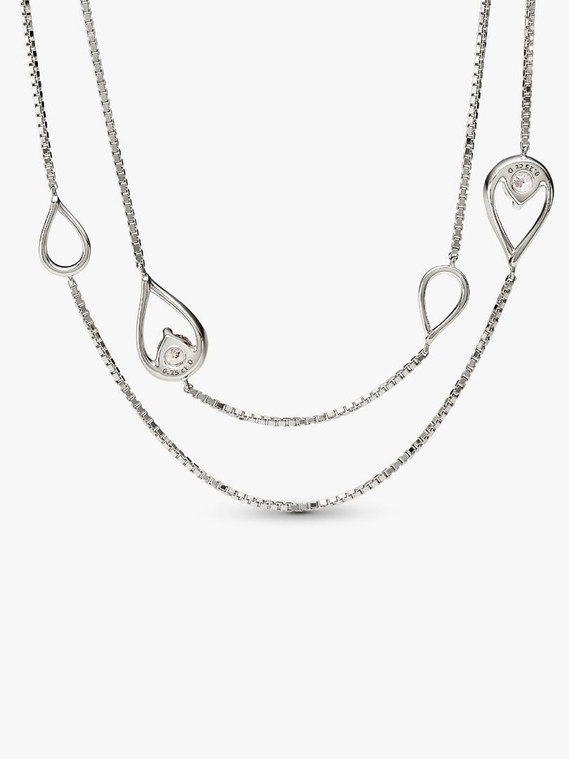FINAL SALE - Pandora Infinite 14k White Gold Lab-grown Diamond Long Pendant Necklace 0.50 ct TW, 14k white gold