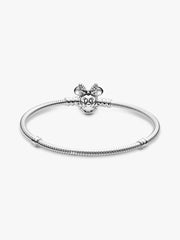 Disney Pandora Moments Pavé Minnie Mouse Clasp Snake Chain Bracelet Sterling silver