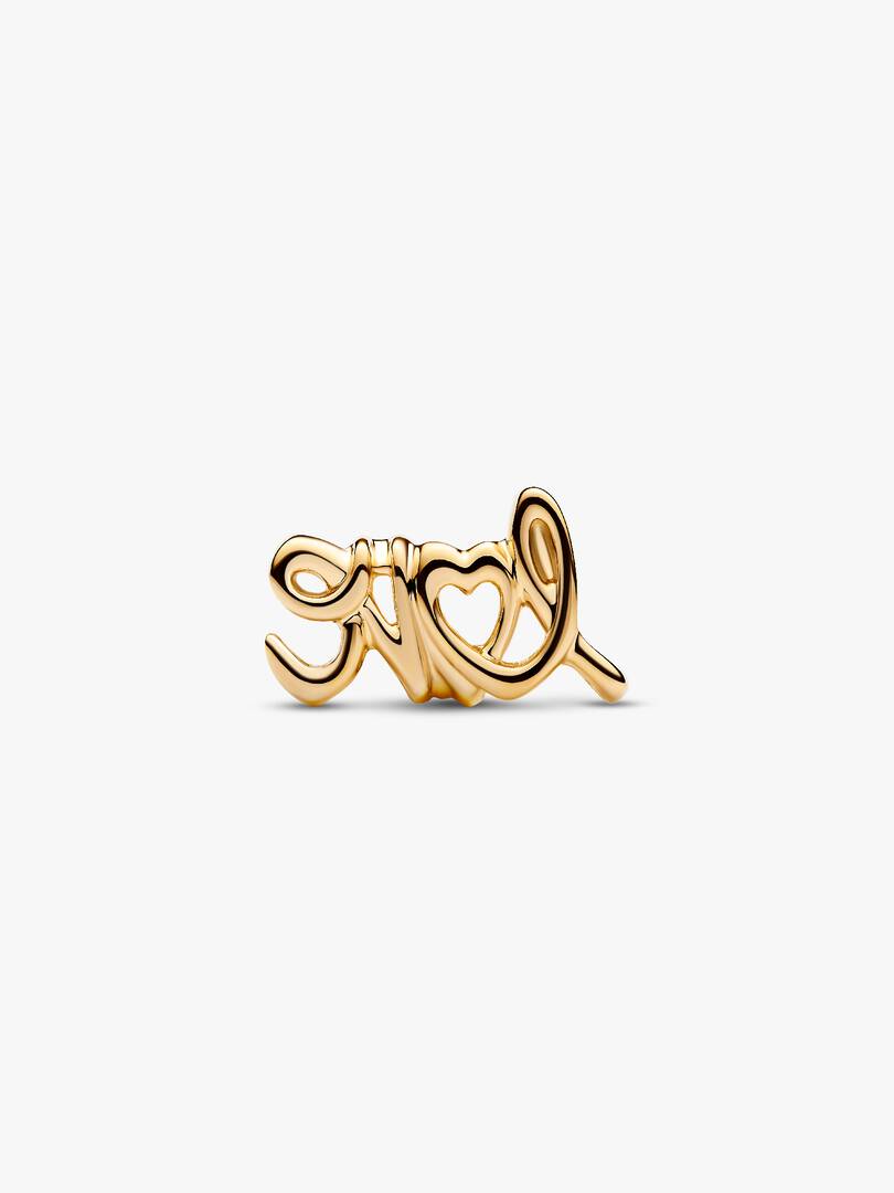Handwritten Love Charm 14k gold plating