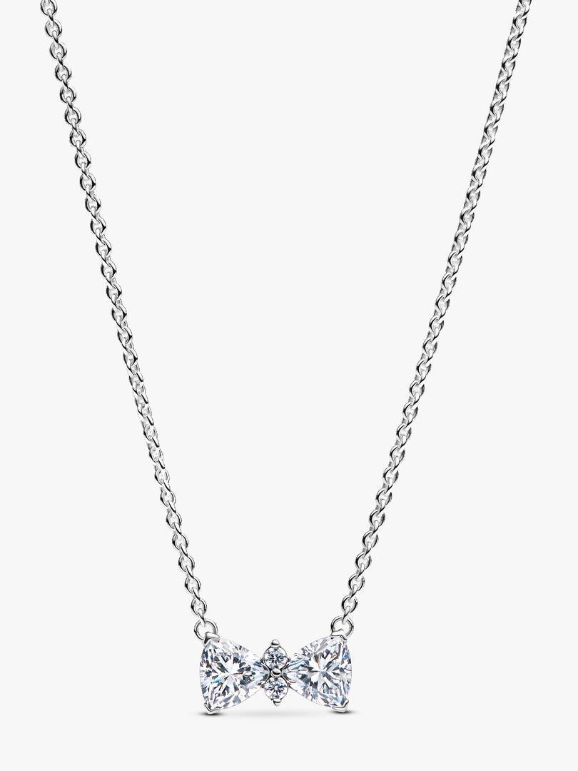 Sparkling Bow Necklace Sterling silver