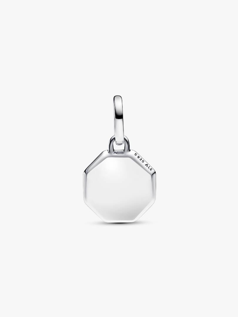 Turquoise-colored Engravable Mini Medallion Charm Sterling silver