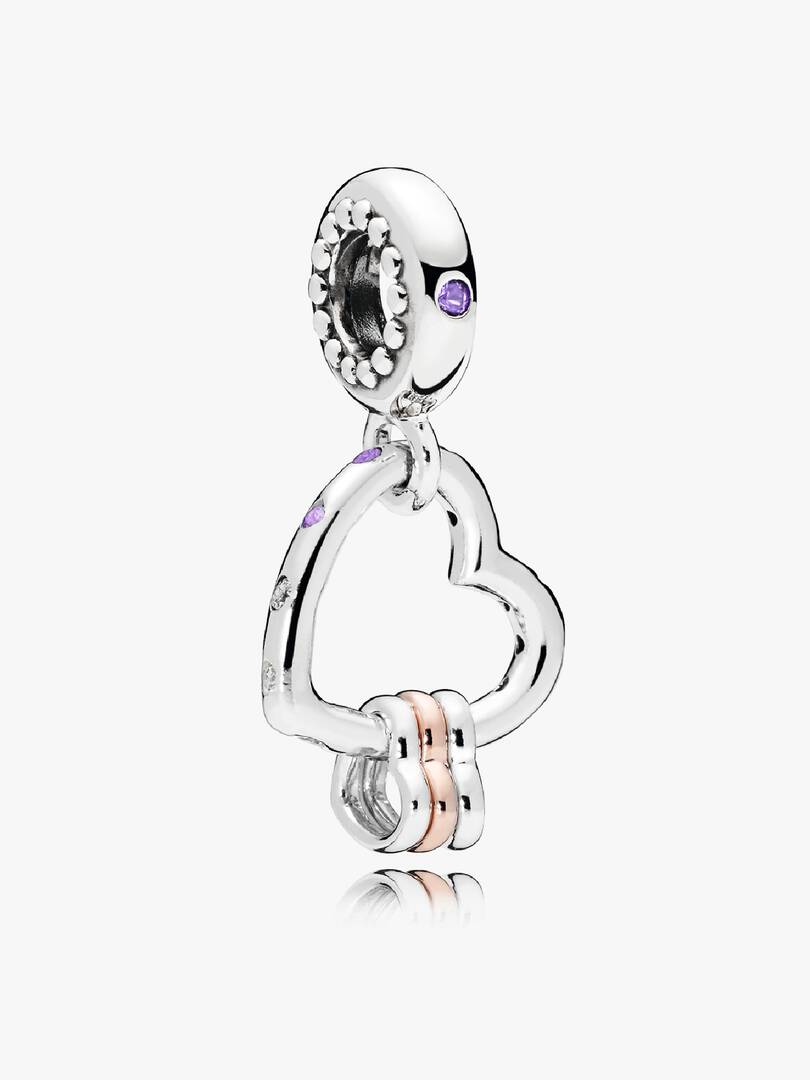 Heart Full of Hearts Dangle Charm Sterling silver, 14k rose gold plating