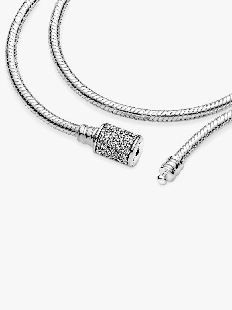Pandora Moments Double Wrap Barrel Clasp Snake Chain Bracelet/Necklace