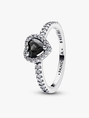 Elevated Black Heart Ring Sterling silver