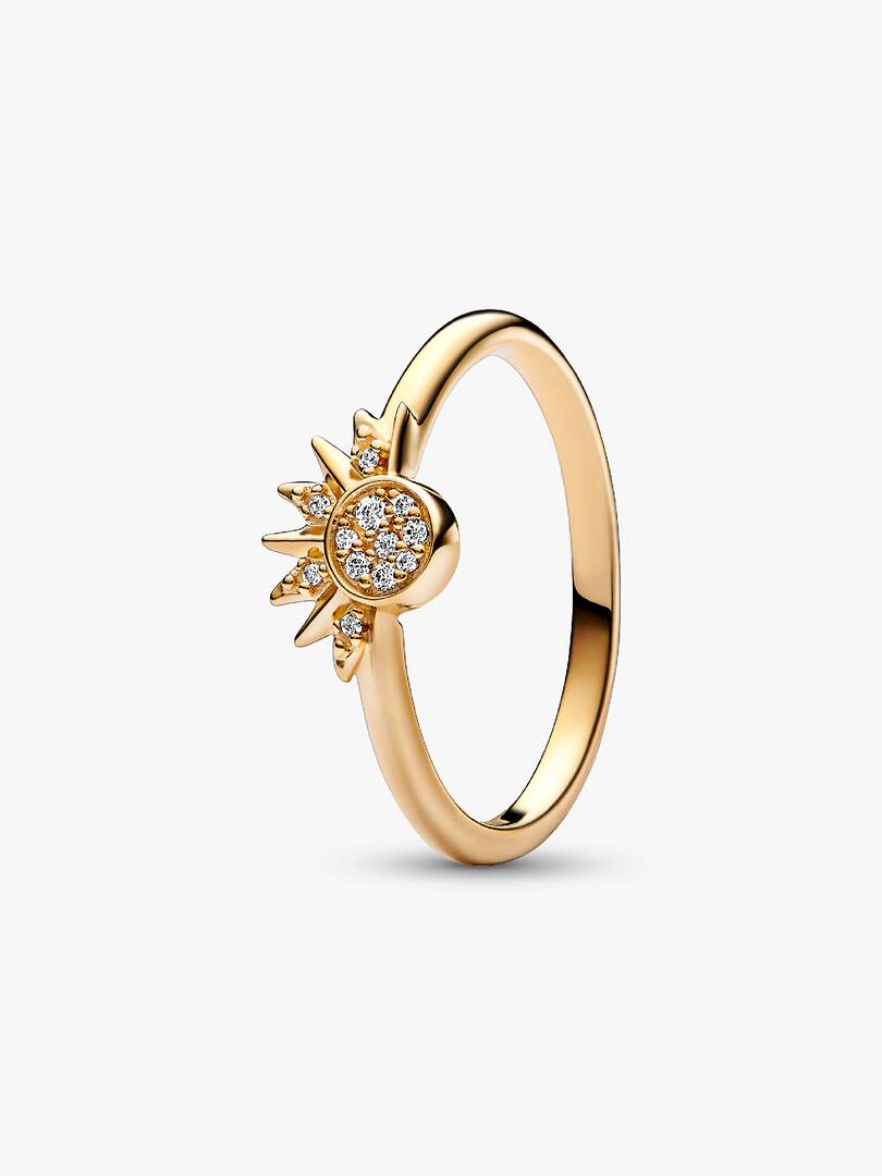Celestial Sparkling Sun Ring 14k gold plating