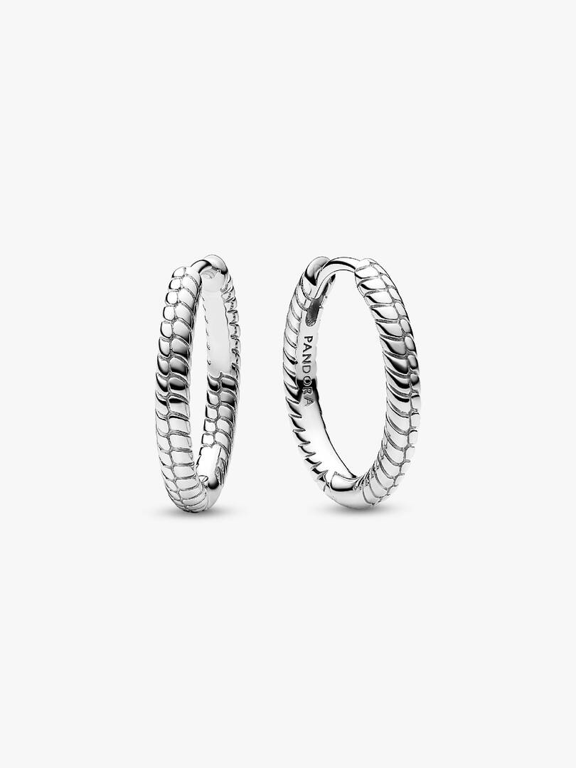 Pandora Moments Small Charm Hoop Earrings Sterling silver