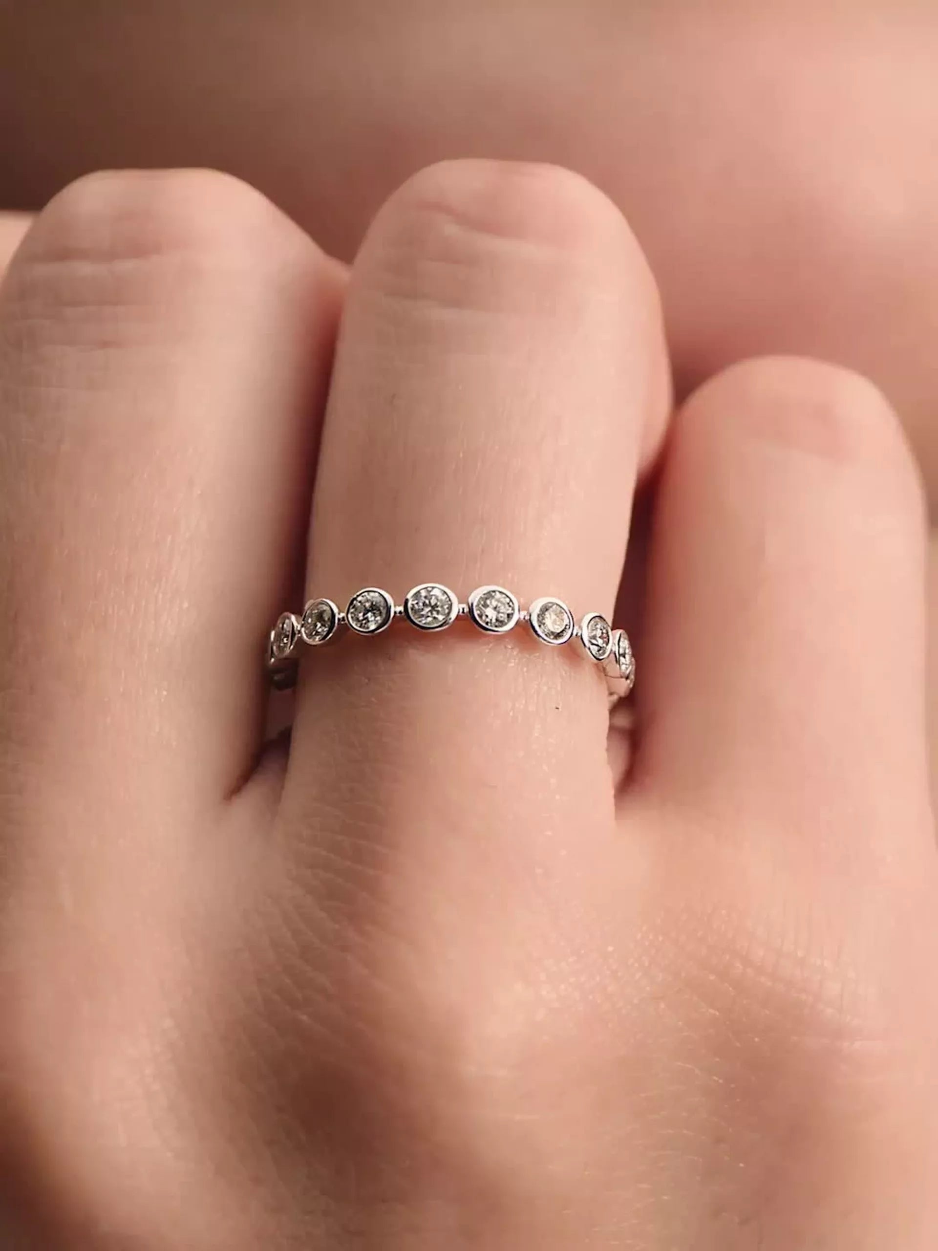 Pandora Era Lab-Grown Diamonds 14k White Gold Eternity Ring 0.70 ct TW, 14k white gold