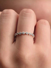Pandora Era Lab-Grown Diamonds 14k White Gold Eternity Ring 0.70 ct TW, 14k white gold