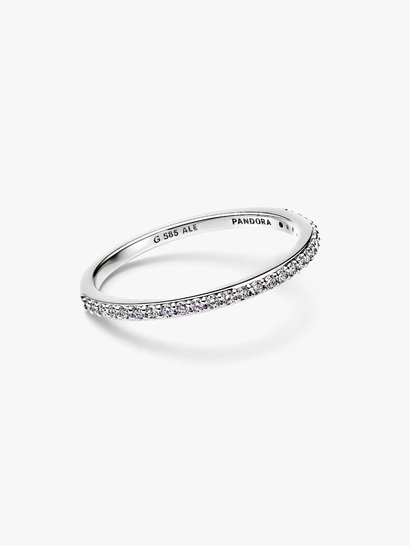 Pandora Era Lab-Grown Diamond Half Eternity Pavé Band Ring 0.11 ct TW, 14k white gold