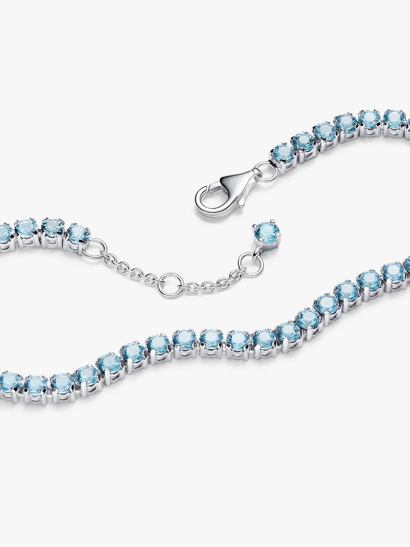 Sparkling Light Blue Tennis Bracelet Sterling silver