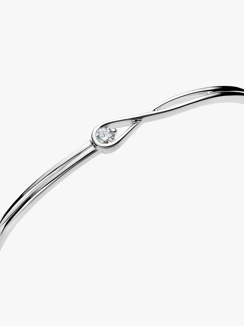 Pandora Infinite Sterling Silver Lab-grown Diamond Bangle 0.15 ct TW, Sterling silver