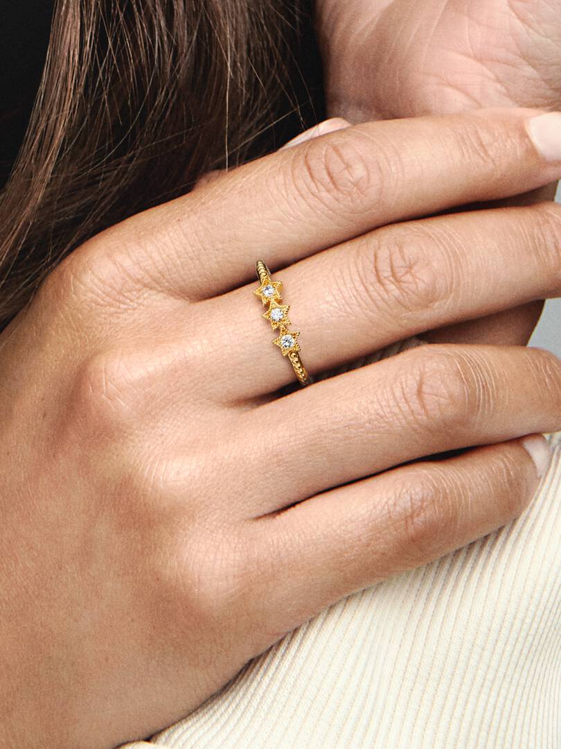 FINAL SALE - Celestial Stars Ring 14k gold plating
