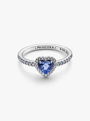 Sparkling Elevated Heart Ring Sterling silver