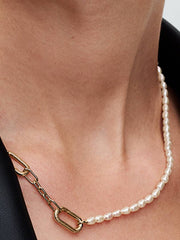 FINAL SALE - Pandora ME Slim Treated Freshwater Cultured Pearl Necklace 14k gold plating