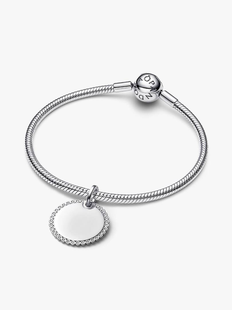 Engravable Round Tag Pendant Sterling silver