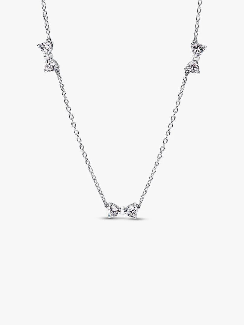Bow Station Chain Necklace Sterling silver