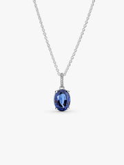 FINAL SALE - Sparkling Statement Halo Pendant Necklace Sterling silver