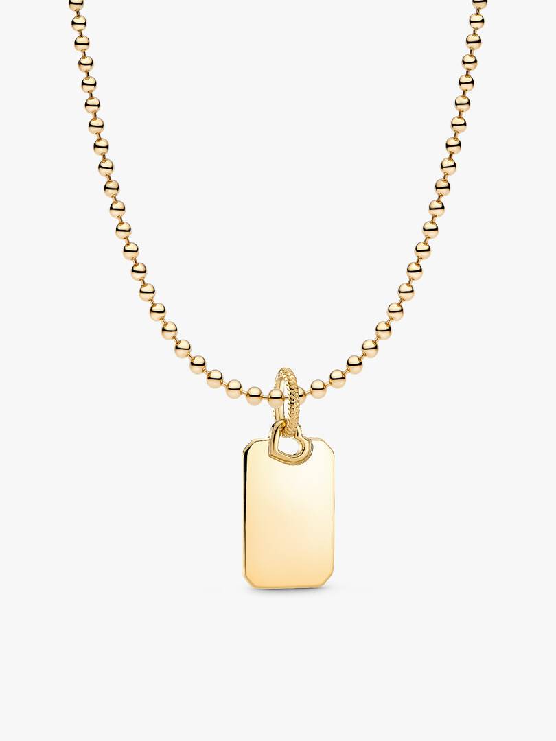 Engravable Rectangular Dog Tag Necklace 2 Quantity