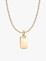 Engravable Rectangular Dog Tag Necklace 2 Quantity