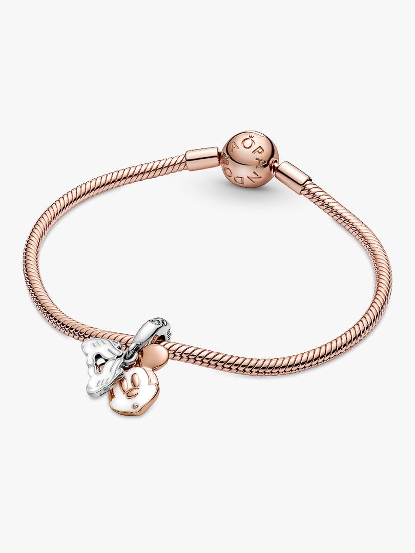 Disney Mickey Mouse Double Dangle Charm Sterling silver, 14k rose gold plating