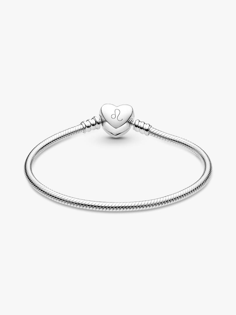 Pandora Moments Engravable Heart Clasp Snake Chain Bracelet Sterling silver