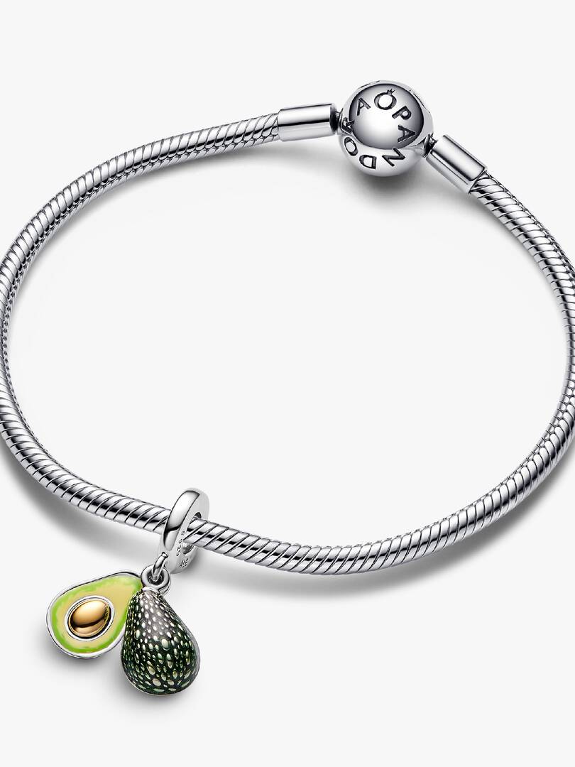 Avocado Double Dangle Charm Sterling silver, 14k gold plating