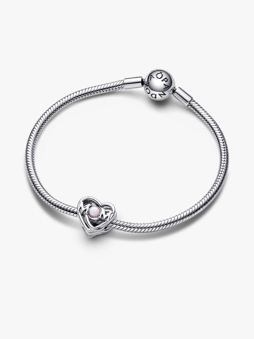 FINAL SALE - Openwork Mom & Heart Charm Sterling silver