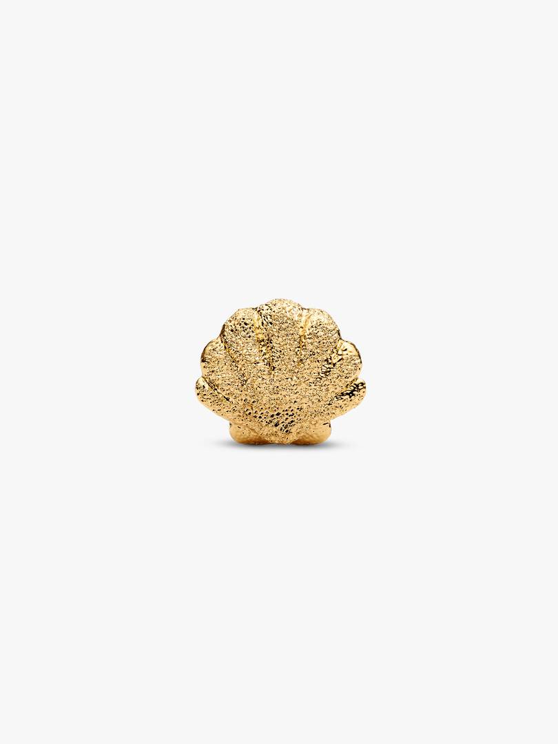 Textured Shell Mini Charm 14k gold plating