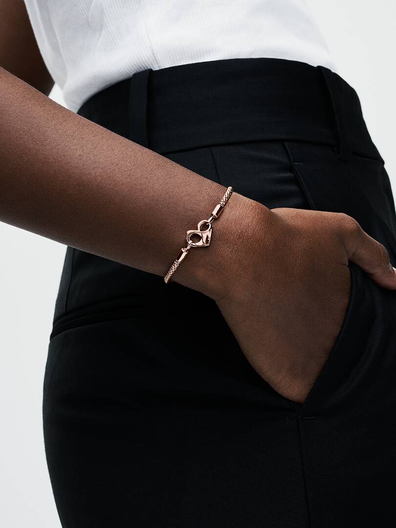 Pandora Moments Studded Chain Bracelet 14k rose gold plating