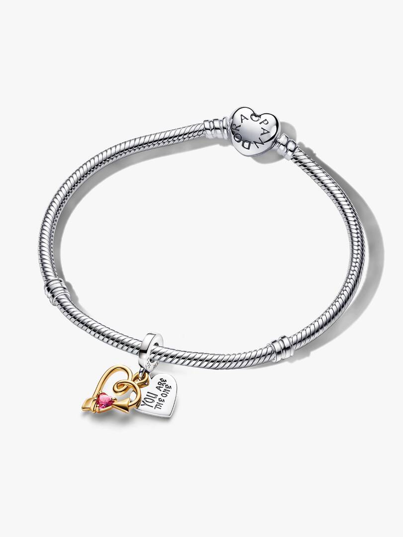 Arrow of Love Bracelet and Engravable Charm Set 2 Quantity