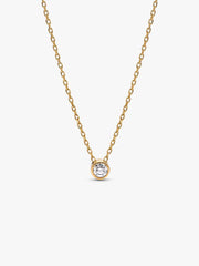 Pandora Era Bezel 14k Gold Lab-grown Diamond Pendant Necklace 0.15 ct TW, 14k gold