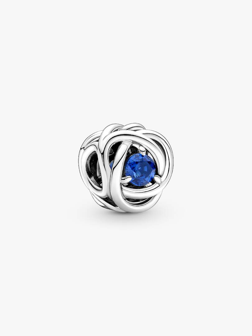 September Blue Eternity Circle Charm Sterling silver