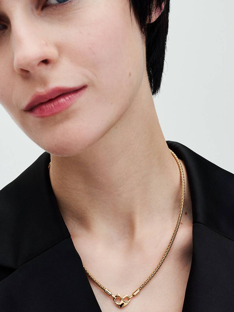 Studded Chain Necklace 14k gold plating