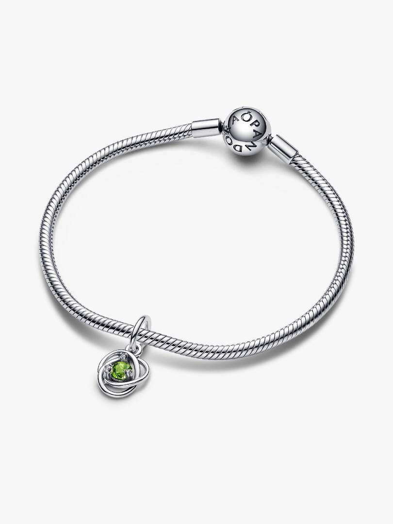 FINAL SALE - Spring Green Eternity Circle Dangle Charm Sterling silver